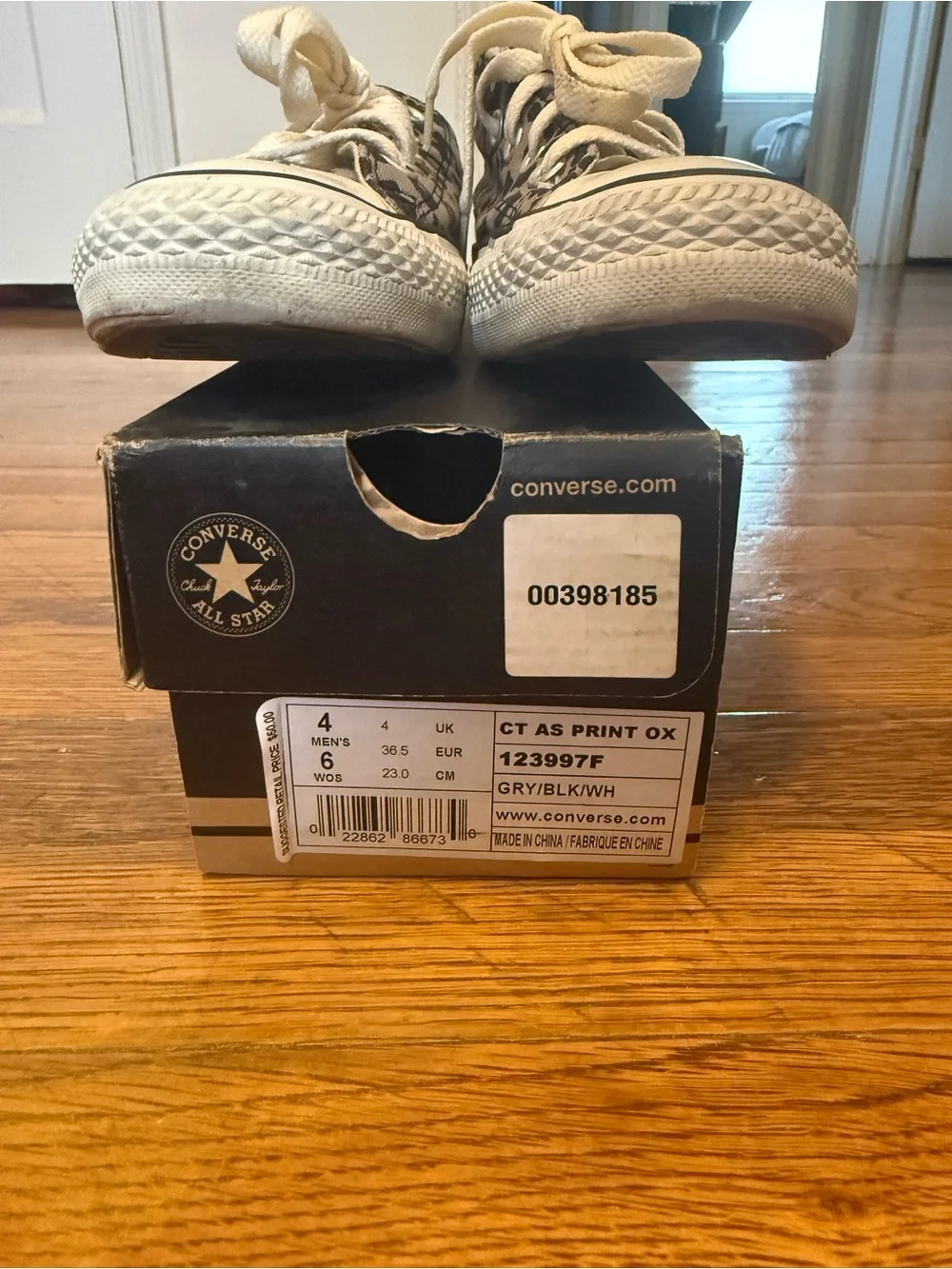 Converse Kids Leopard Print Canvas Sneakers - White Laces - Picture 2 of 3